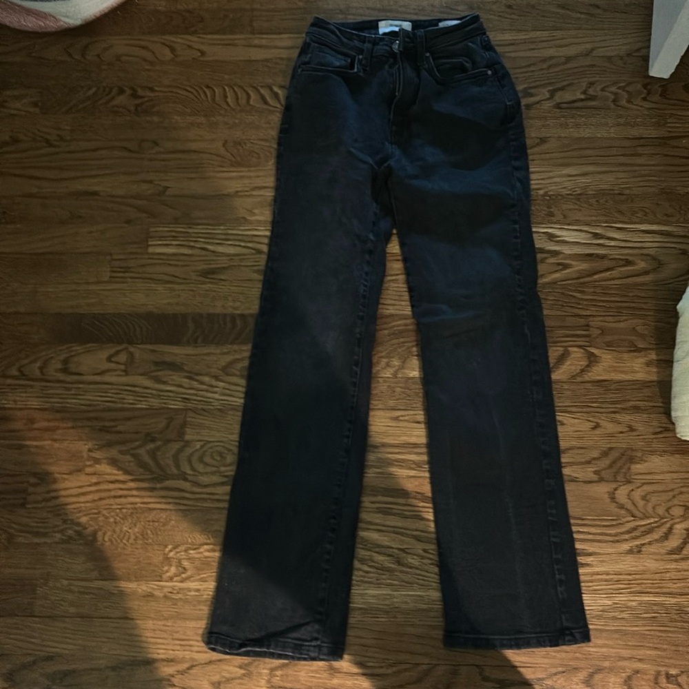 Black cotton on pants, denim, slim, and straight jeans